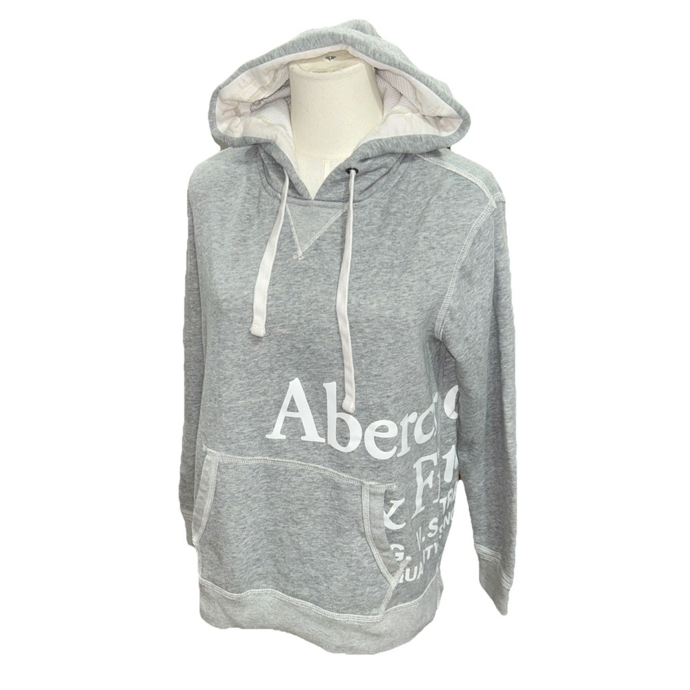 Abercrombie & Fitch Fleece Hoodie Small Women’s Grey Thermal Hood Pullover